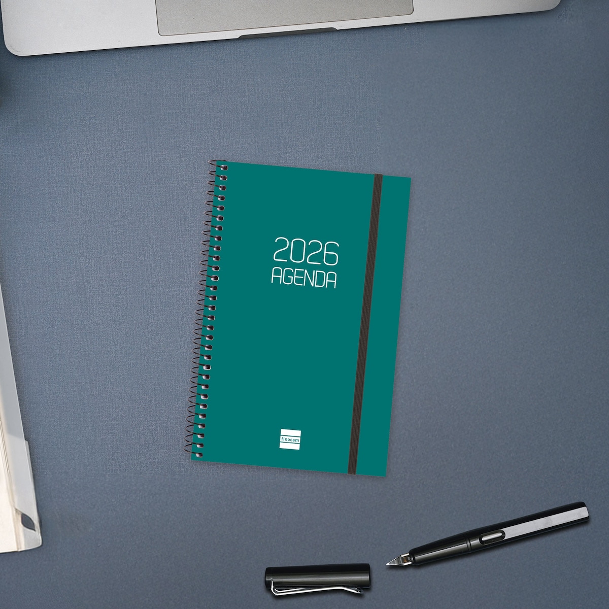 Agenda año 2026 Espiral Beta E5-117x181 mm Semana Vista Horizontal Finocam verde portugués Verde-2