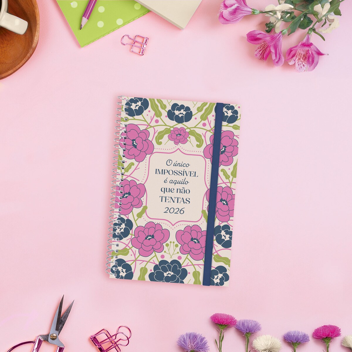 Agenda año 2026 Espiral Beta E5-117x181 mm Semana Vista Horizontal Imposible Finocam multicolor portugués Multicolor-2