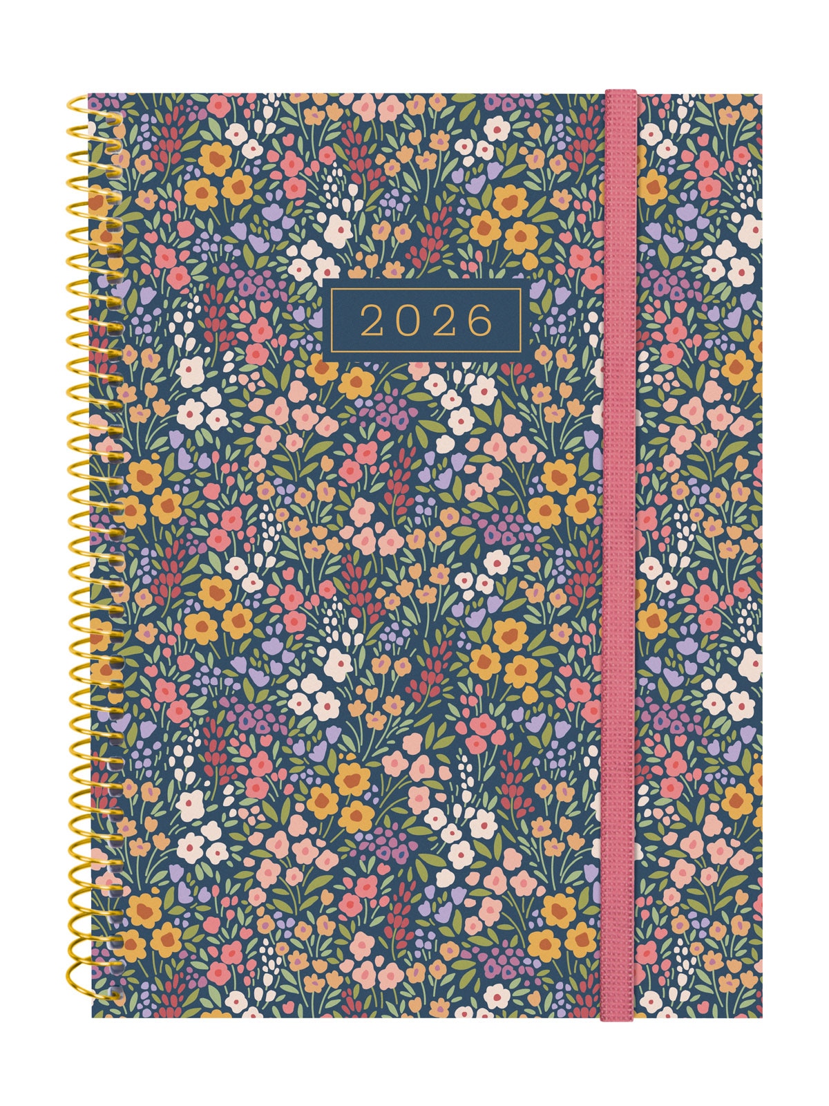 Agenda año 2026 Espiral Beta E10-155x212 mm Semana Vista Horizontal Flora Finocam multicolor portugués Multicolor-1
