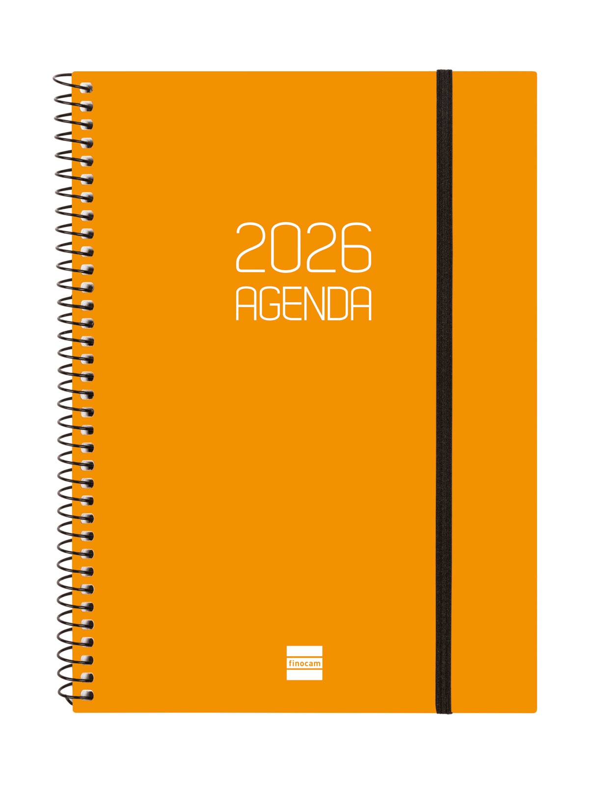 Agenda año 2026 Espiral Beta E10-155x212 mm Semana Vista Horizontal Finocam naranja portugués Naranja-1