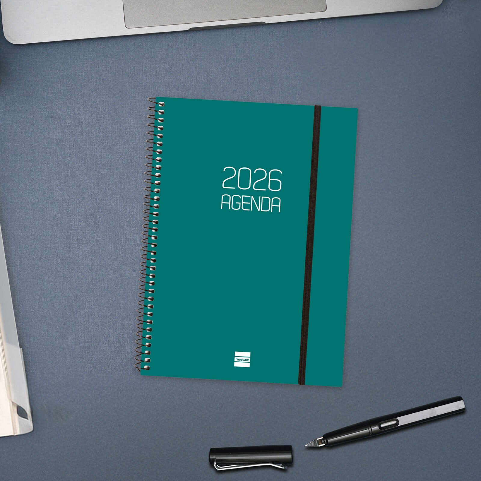 Agenda año 2026 Espiral Beta E10-155x212 mm Semana Vista Horizontal Finocam verde portugués Verde-2