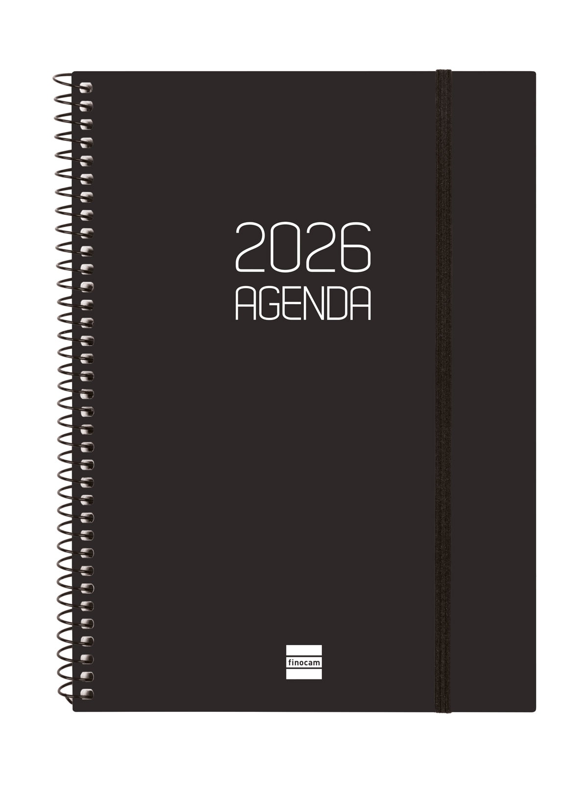 Agenda año 2026 Espiral Beta E10-155x212 mm Semana Vista Horizontal Finocam negro portugués Negro-1