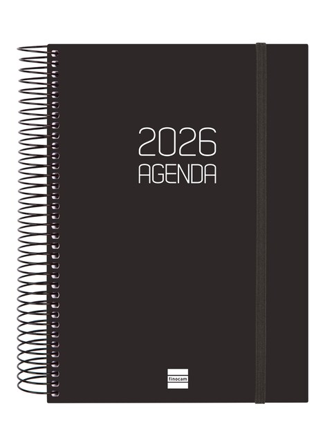 Imagen 0 de Agenda año 2026 Espiral Beta E10-155x212 mm 1 Día Página Finocam negro portugués