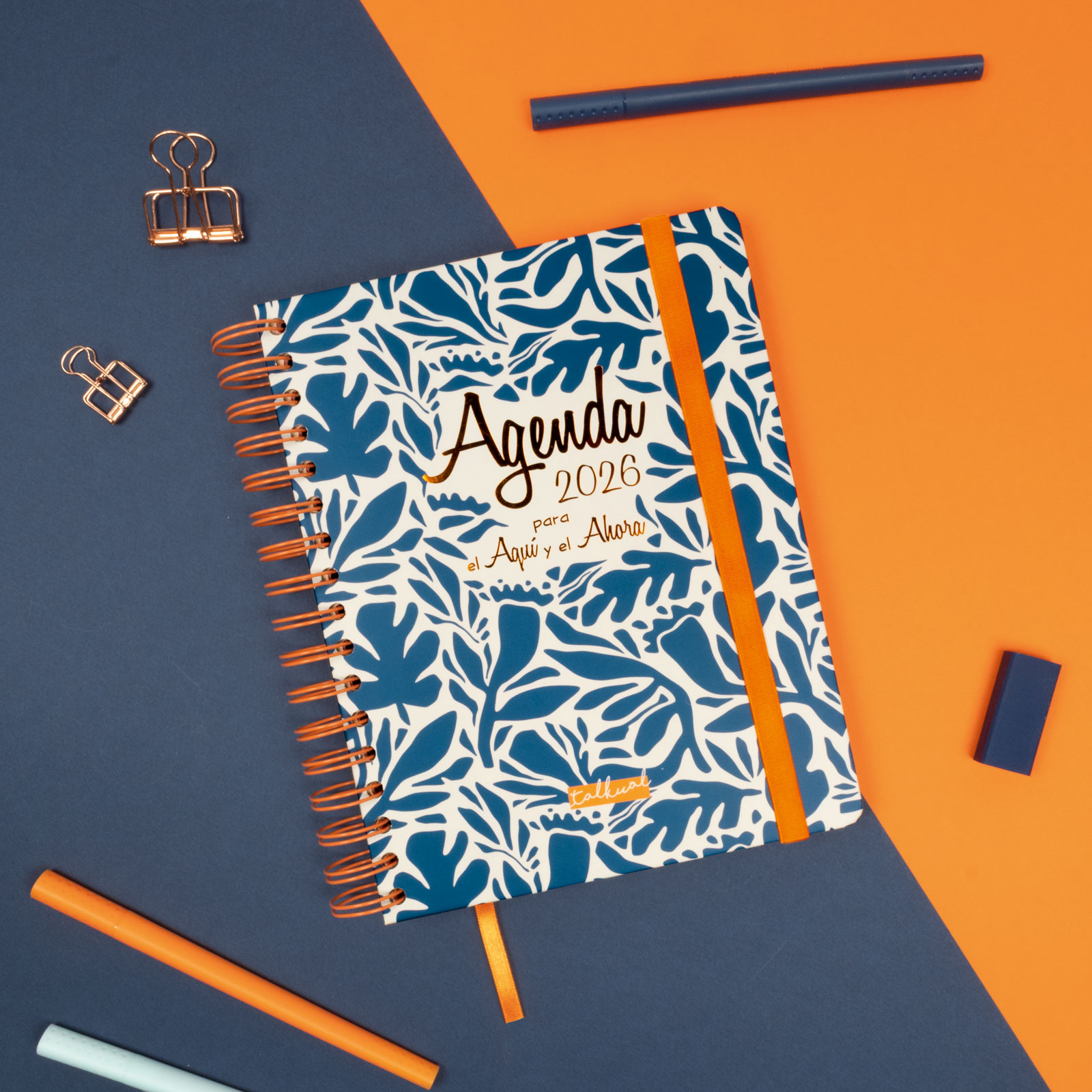 Agenda espiral doble año 2026 Talkual 4º-155x217 mm 1 Día Página Aquí Finocam multicolor castellano Multicolor-2