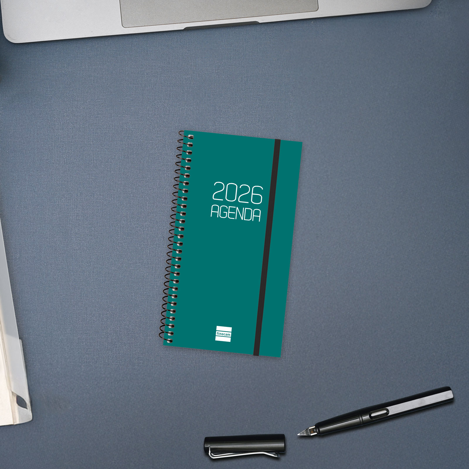 Agenda año 2026 Espiral Basics Opaque E9-94x171 mm Semana Vista Horizontal Finocam verde castellano Verde-2