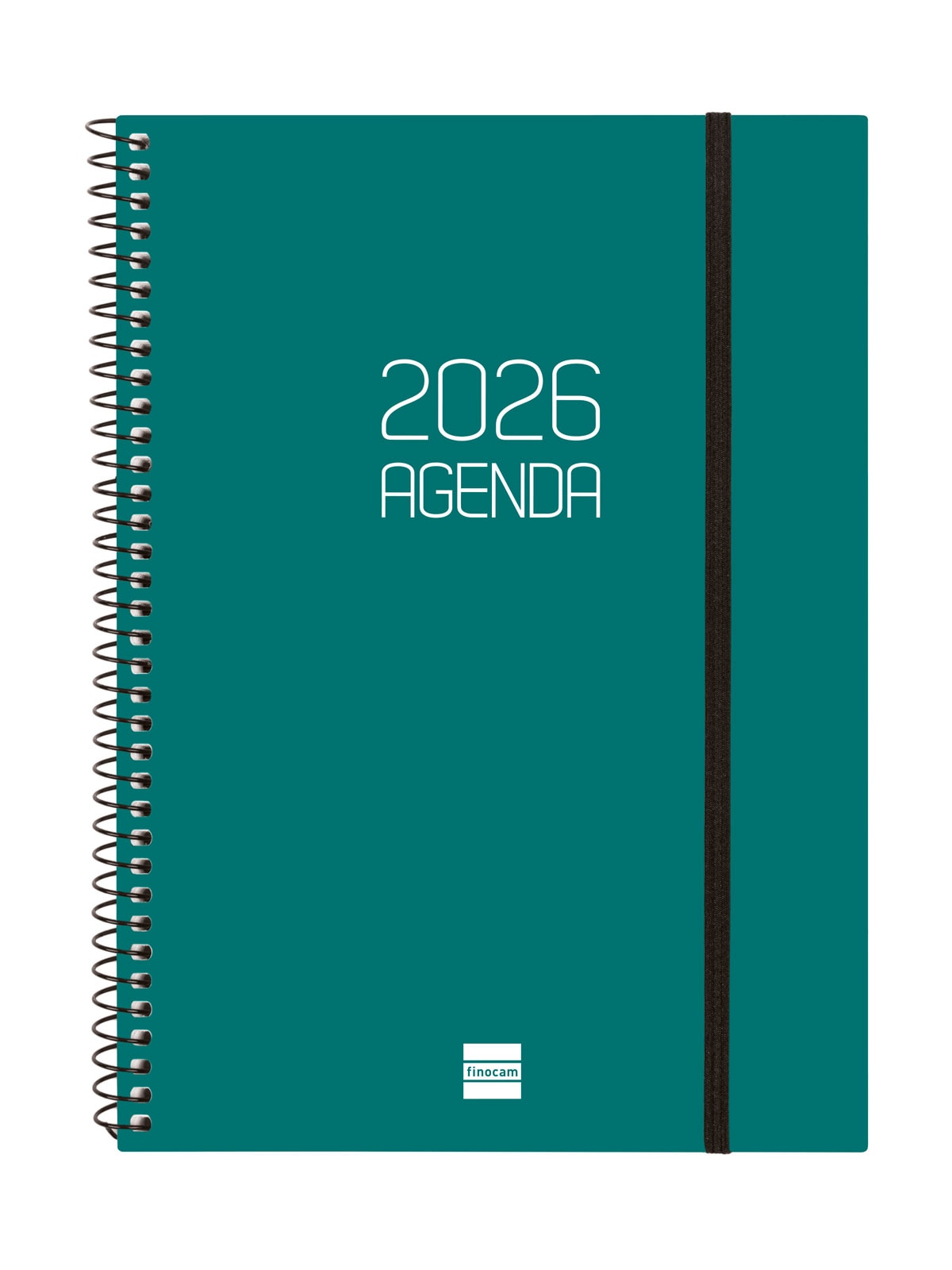 Agenda año 2026 Espiral Basics Opaque E10-155x212 mm Semana Vista Horizontal Finocam verde castellano Verde-1