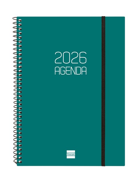 Imagen 0 de Agenda año 2026 Espiral Basics Opaque E10-155x212 mm Semana Vista Horizontal Finocam verde castellano