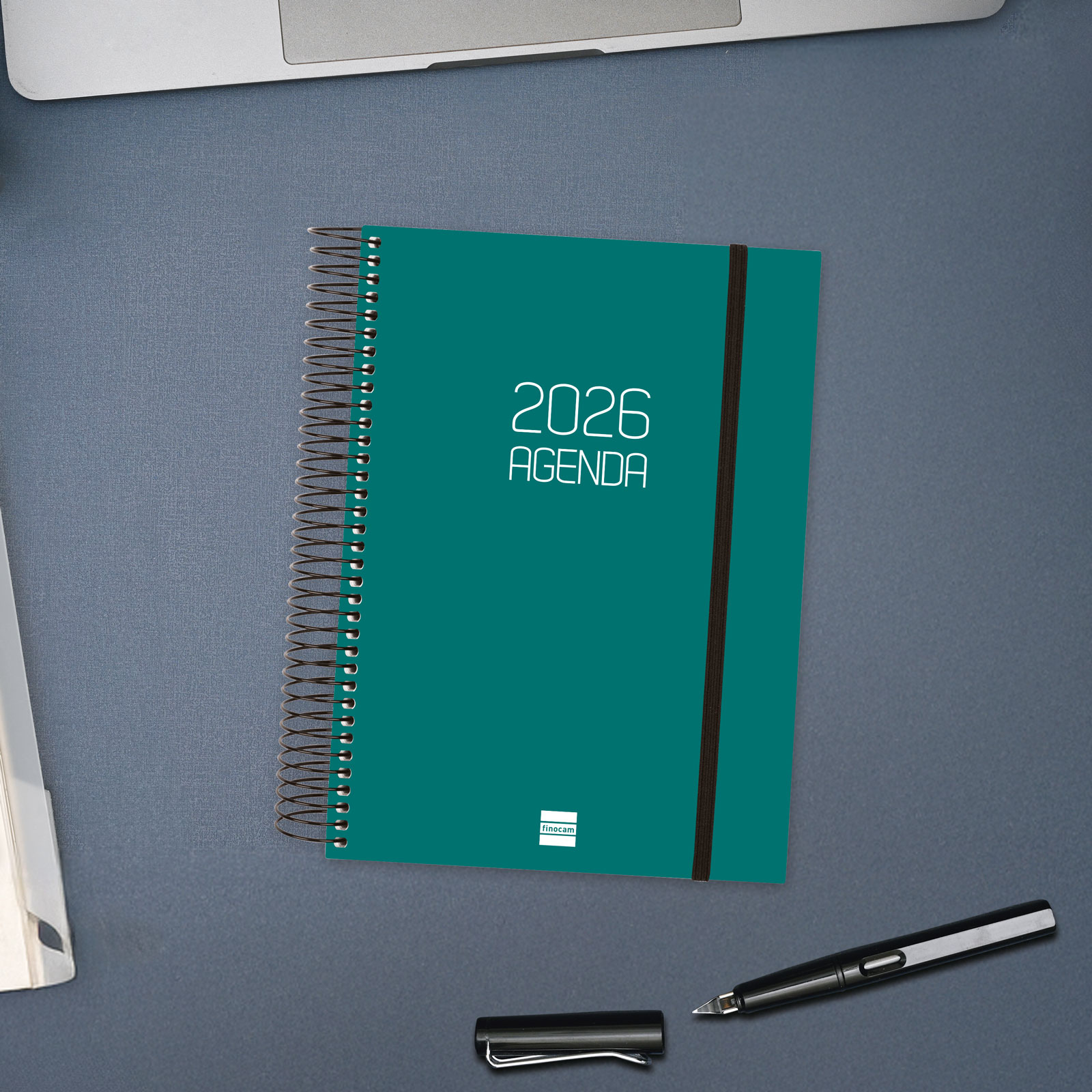 Agenda año 2026 Espiral Basics Opaque E10-155x212 mm 1 Día Página Finocam verde castellano Verde-2