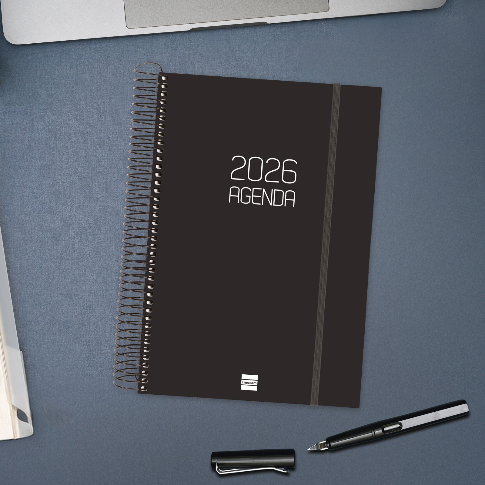 Agenda año 2026 Espiral Basics Opaque E11- 165x242 mm 1 Día Página Finocam negro castellano Negro-2