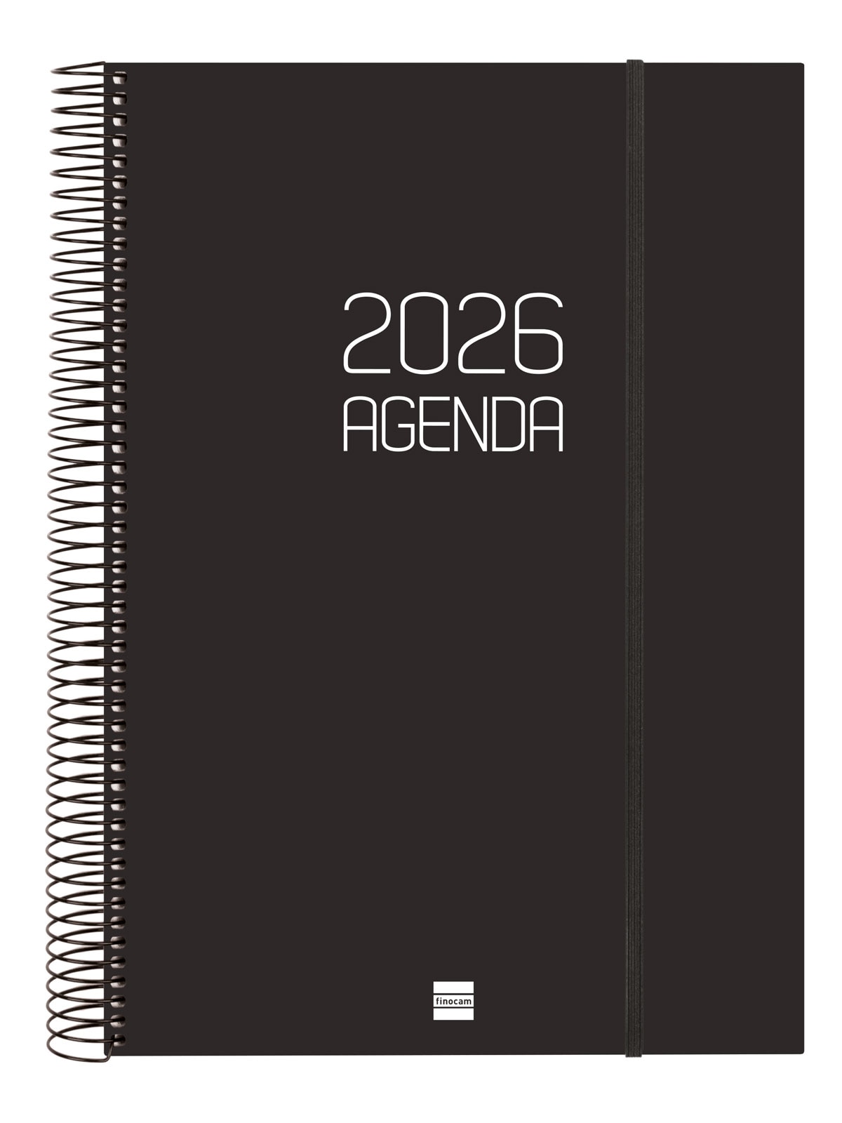 Imagen 0 de Agenda año 2026 Espiral Basics Opaque E40-210x297 mm 1 Día Página Finocam negro castellano