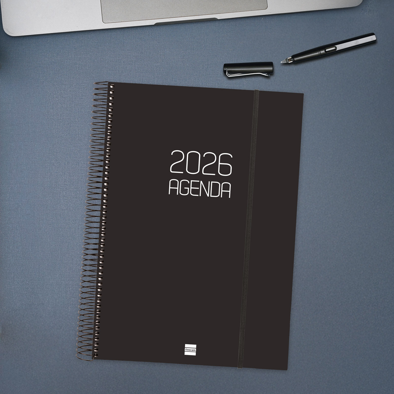 Agenda año 2026 Espiral Basics Opaque E40-210x297 mm 1 Día Página Finocam negro castellano Negro-2
