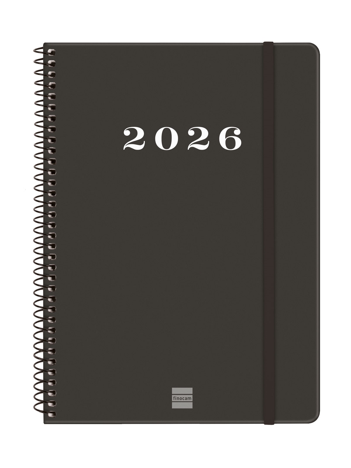 Agenda año 2026 Espiral Basics My E10-155x212 mm Semana Vista Horizontal Finocam negro castellano Negro-1