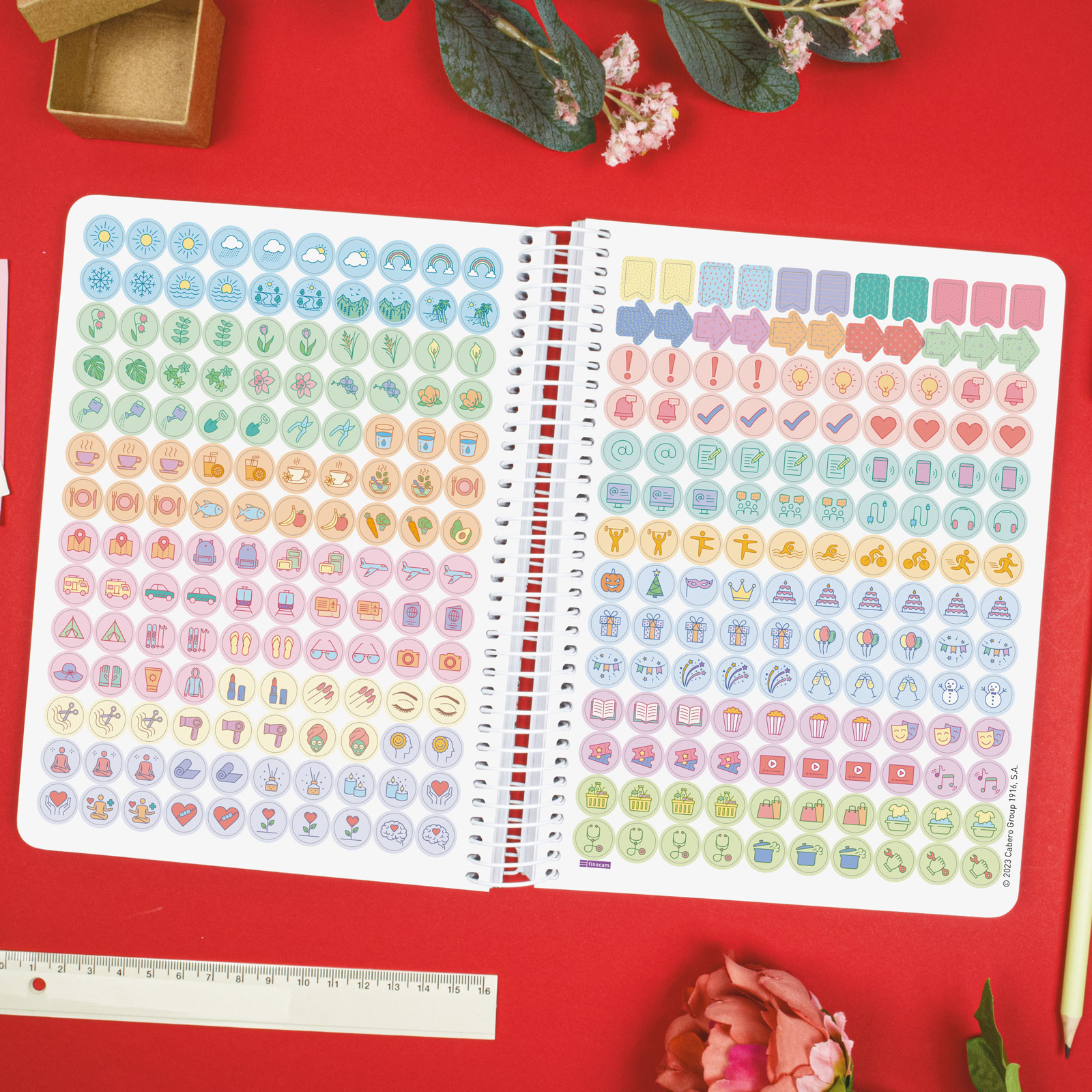 Agenda espiral año 2026 Cloe E10-155x212 mm 1 Día Página Finocam verde castellano Verde-5