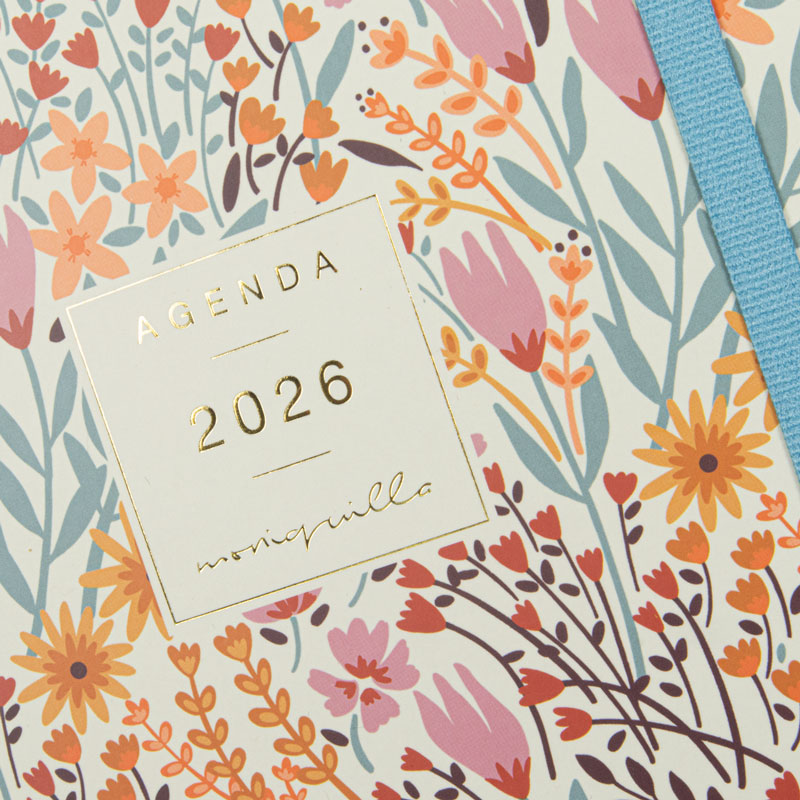 Agenda espiral doble año 2026 Moniquilla E10-155x212 mm 1 Día Página Espiga Finocam multicolor castellano Multicolor-9