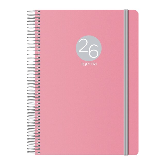 Imagen 0 de Agenda día página 15 x 21 cm. Memphis Dohe rosa castellano