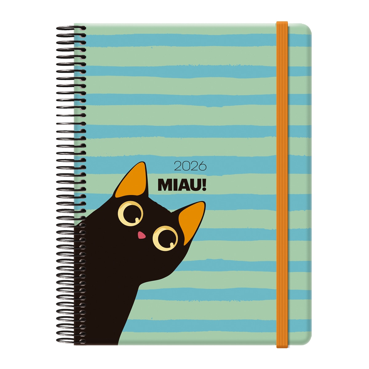 Agenda día página 15 x 21 cm. Miau Dohe multicolor castellano Azul-1