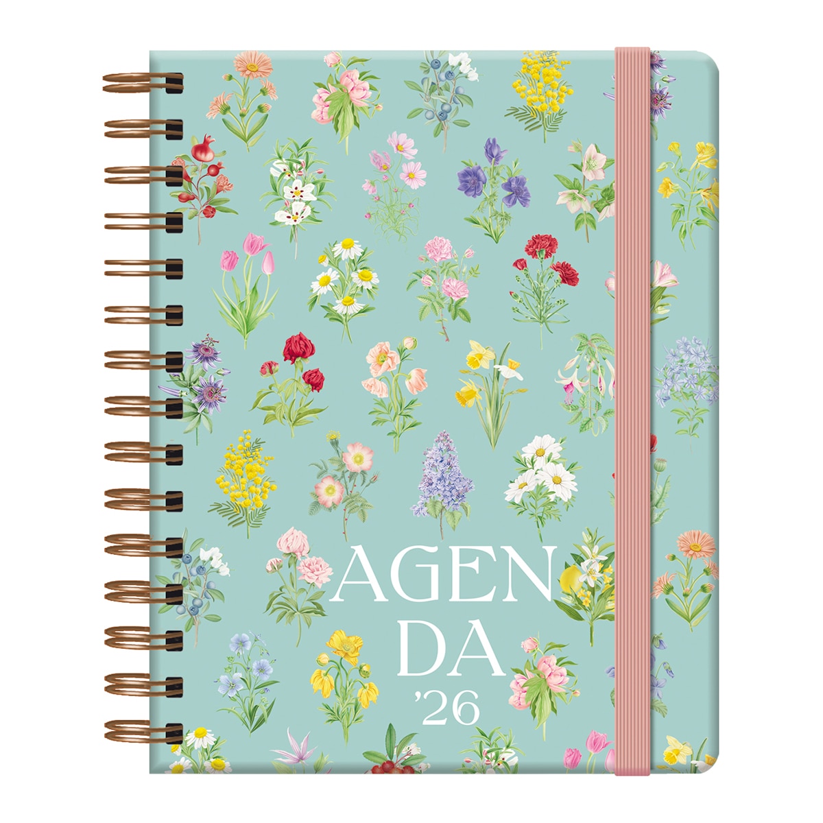 Agenda semana vista 15x21cm Botanical bouquet castellano Verde-1