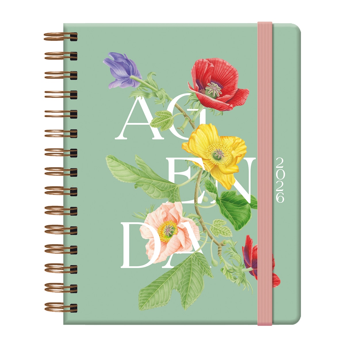 Agenda semana vista 15x21cm Botanical bouquet castellano Verde-1