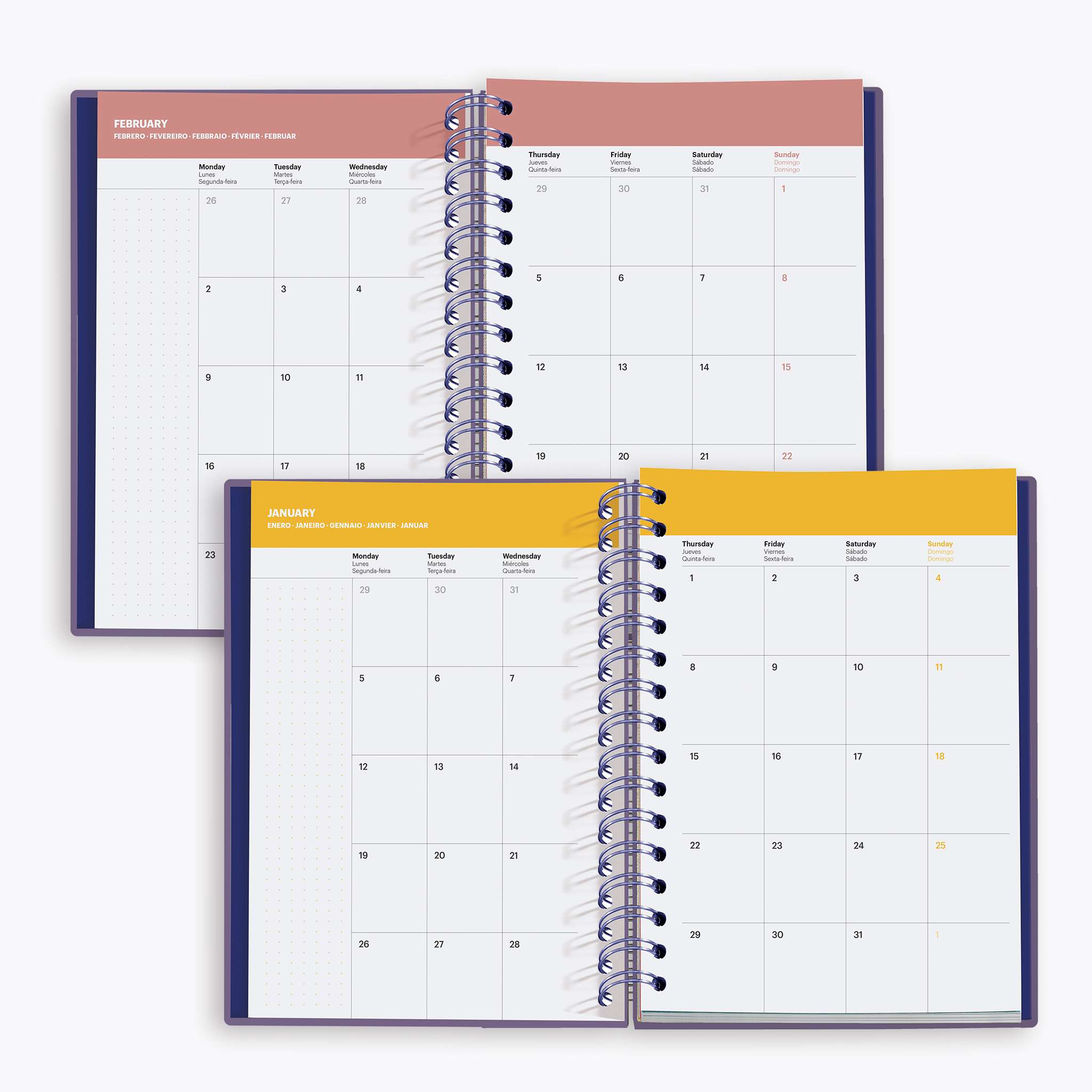 Agenda Plus Wire-O Semana Vista Dualidad Marf Organic 2 Miquelrius Multicolor-4