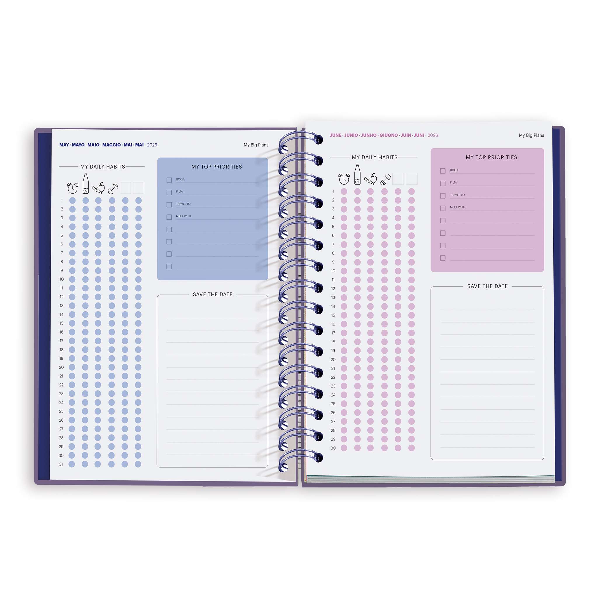 Agenda Plus Wire-O Semana Vista Dualidad Marf Organic 2 Miquelrius Multicolor-5