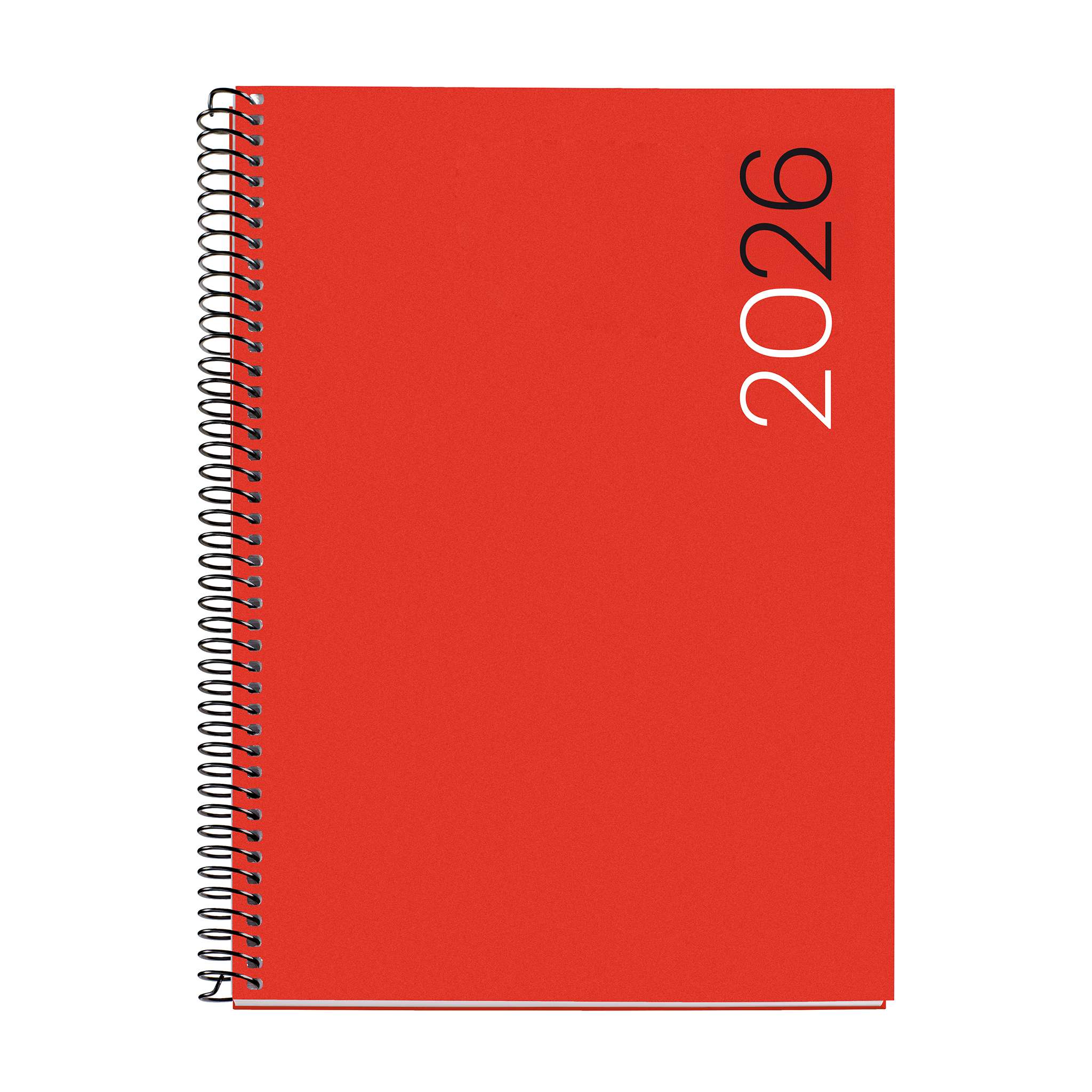 Imagem 0 de Agenda Espiral Plus 2026 Vista Semana Vertical PP City Vermelho Miquelrius