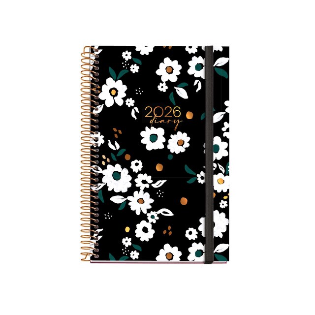 Agenda Espiral Activa Semana Vista Noir Garden 2026 Miquelrius