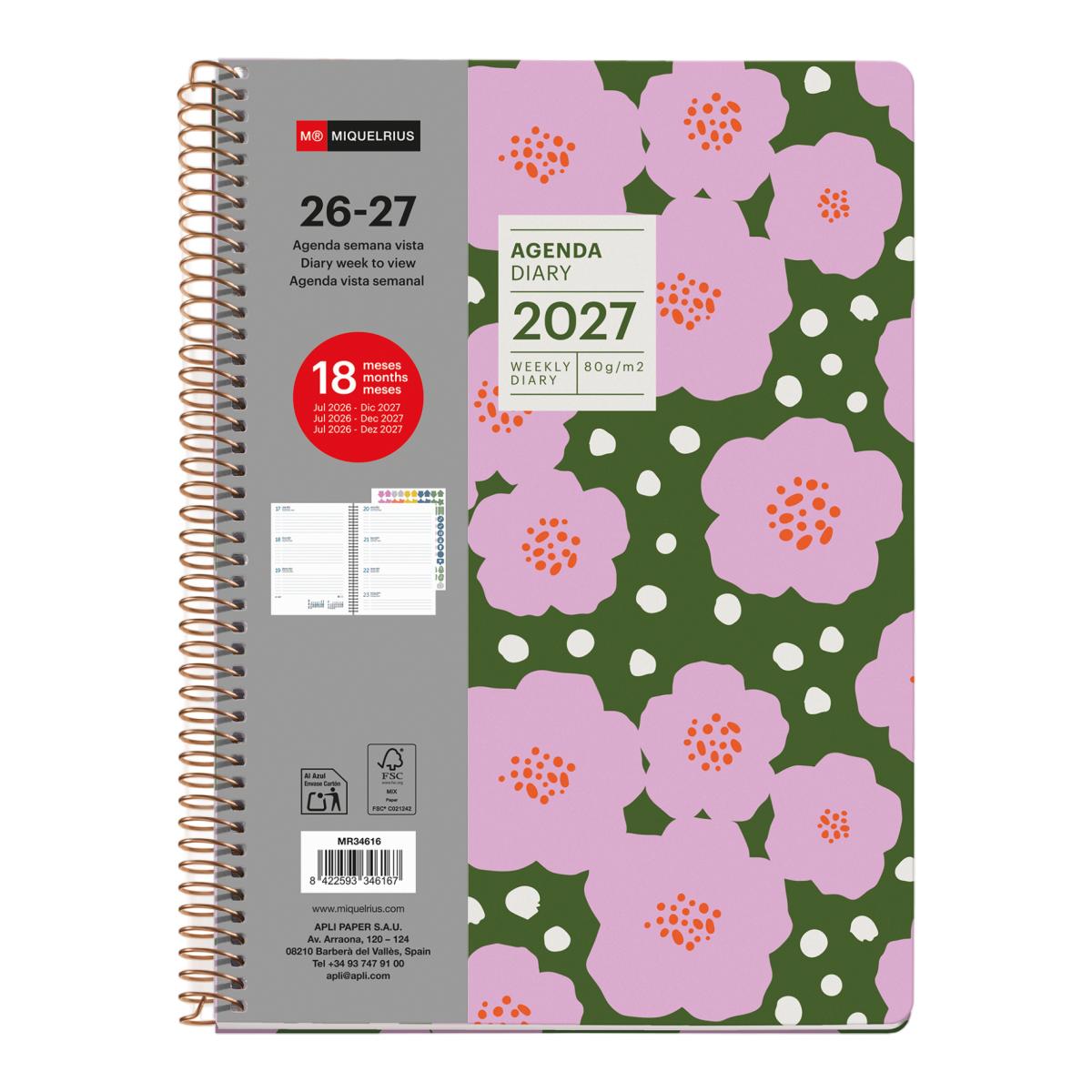 Imagen 0 de Agenda 18 Meses Plus Semana Vista Corolas 2026-27 Miquelrius