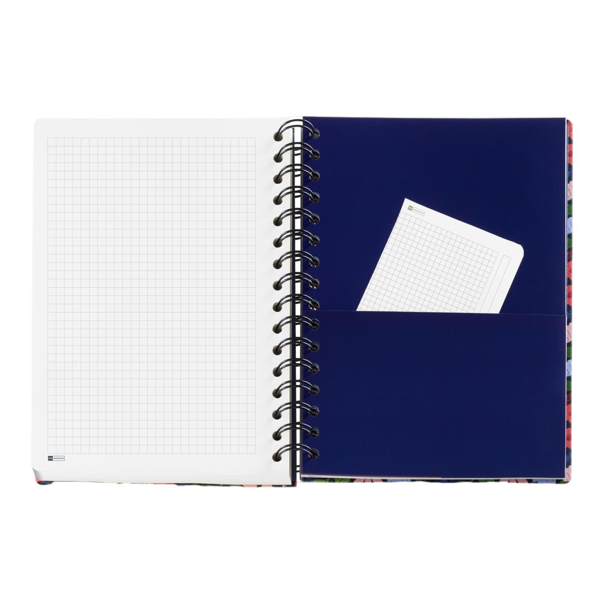 Agenda 18 Meses Plus Wire-O Semana Vista Black Bloom 2026-27 Miquelrius Multicolor-5