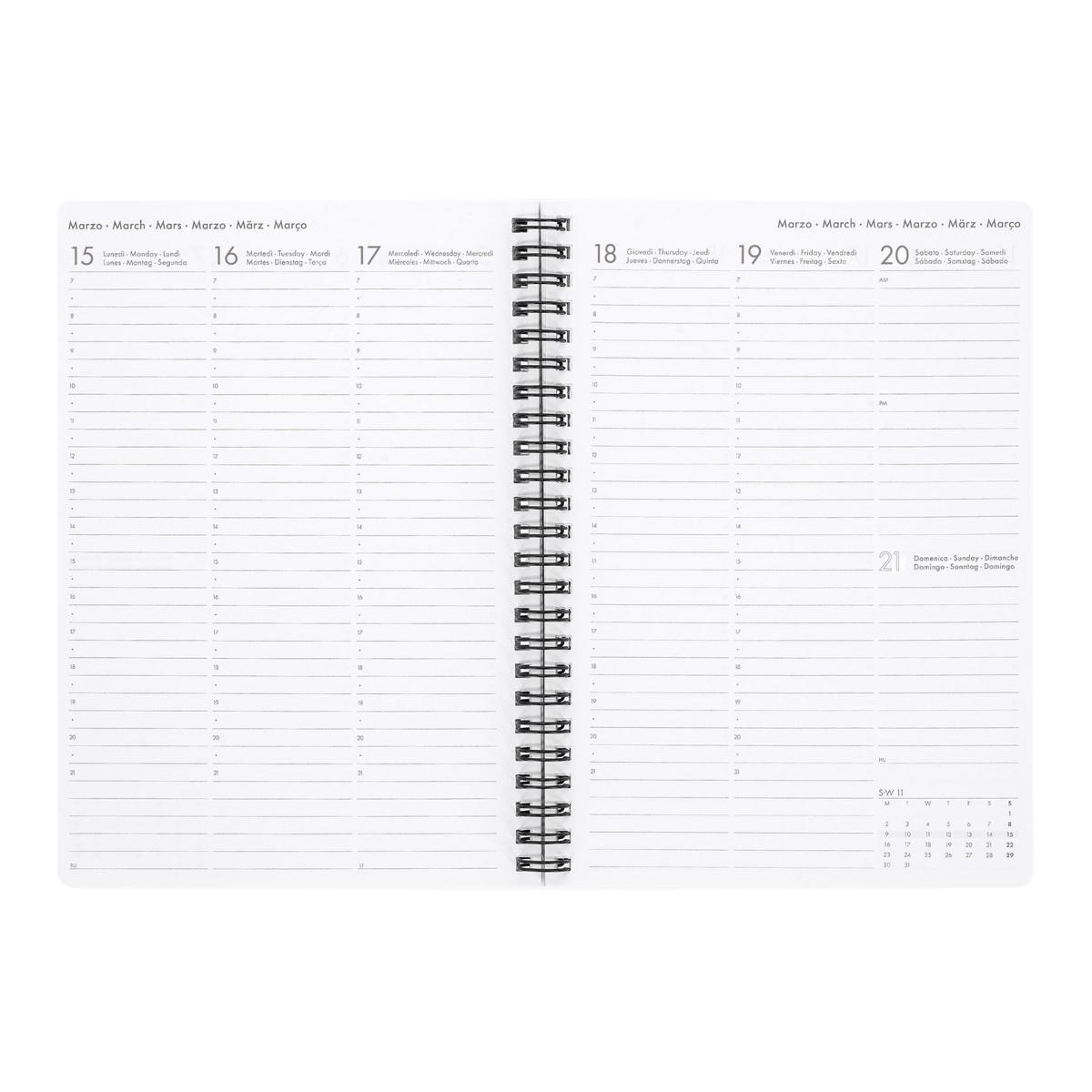 Agenda Semana Vista 16 Meses 26/27 Legami Flowers Multilingüe 3
