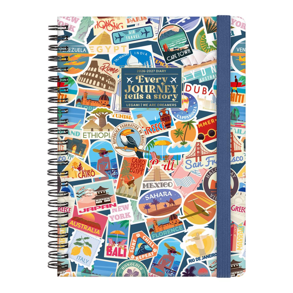 Imagem 0 de Agenda Semana Vista 16 Meses 26/27 Legami Travel Stickers Multilingüe