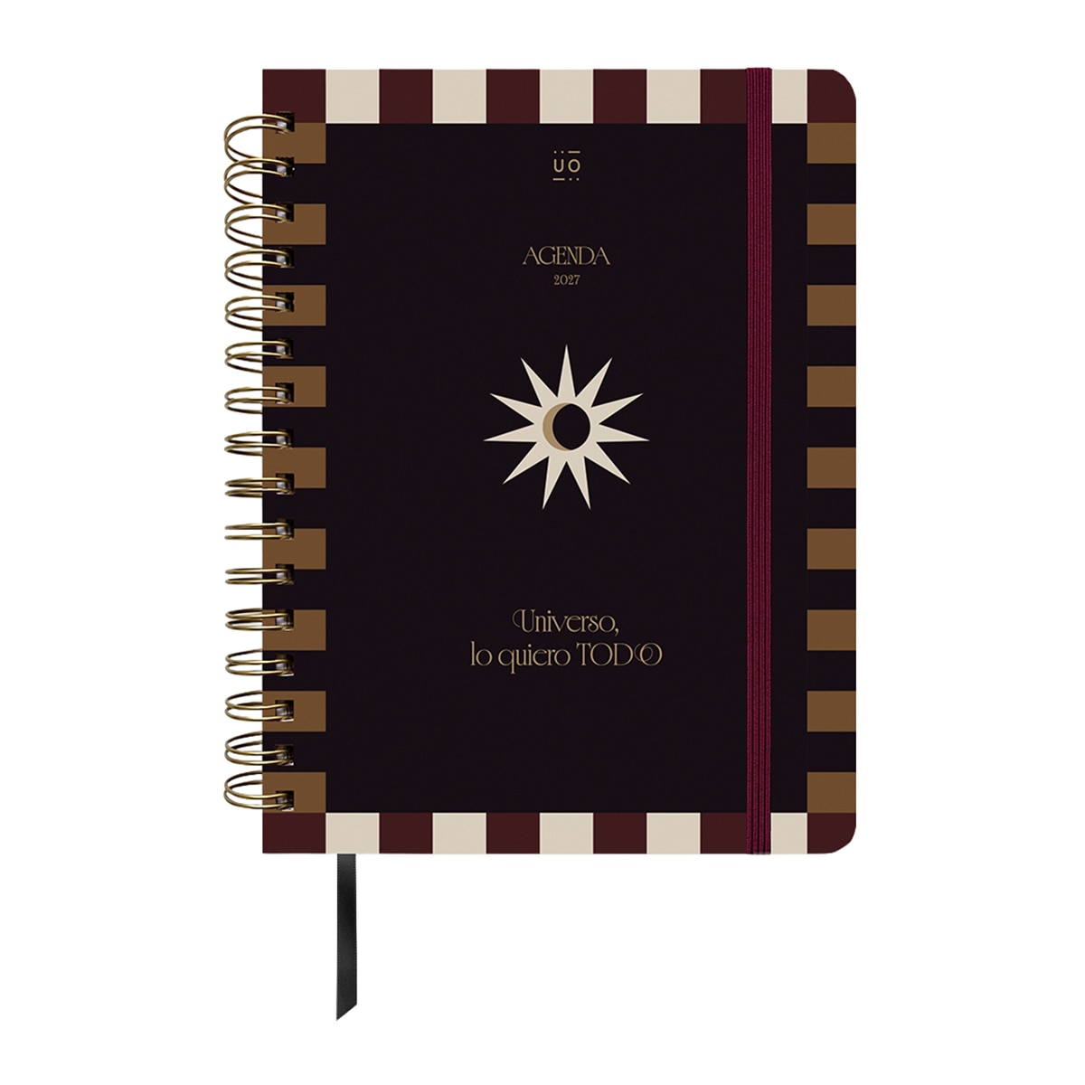 Imagem 0 de Agenda Anual 12 Meses 2027 168x220 mm Vista Semanal Universo UO Espanhol - Preto