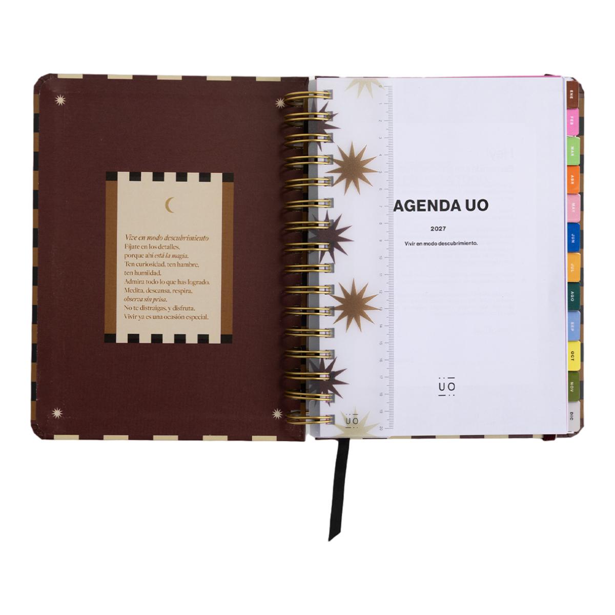 Agenda Anual 12 Meses 2027 168x220 mm Vista Semanal Universo UO Espanhol - Preto Multicolor-2