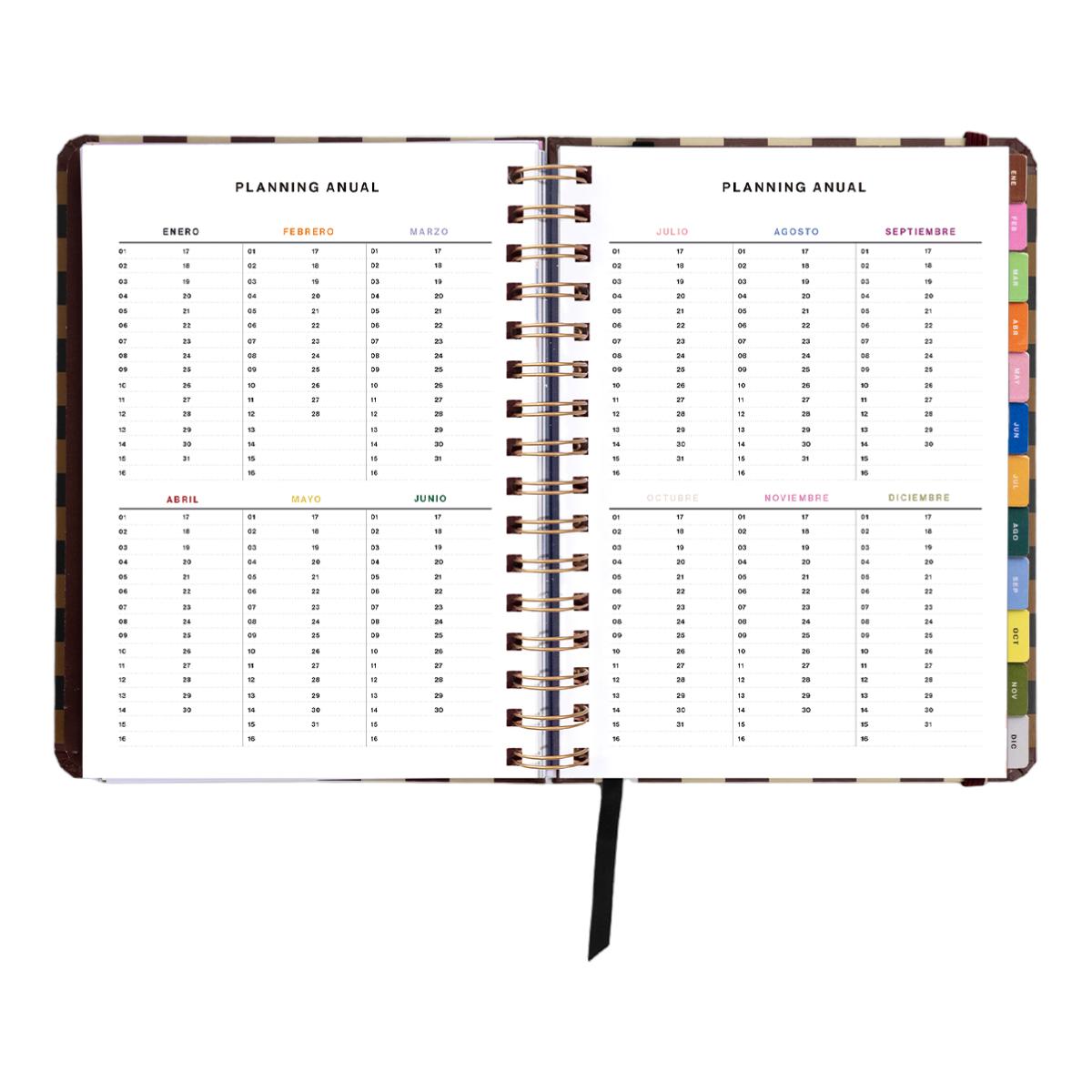 Agenda Anual 12 Meses 2027 168x220 mm Vista Semanal Universo UO Espanhol - Preto Multicolor-5