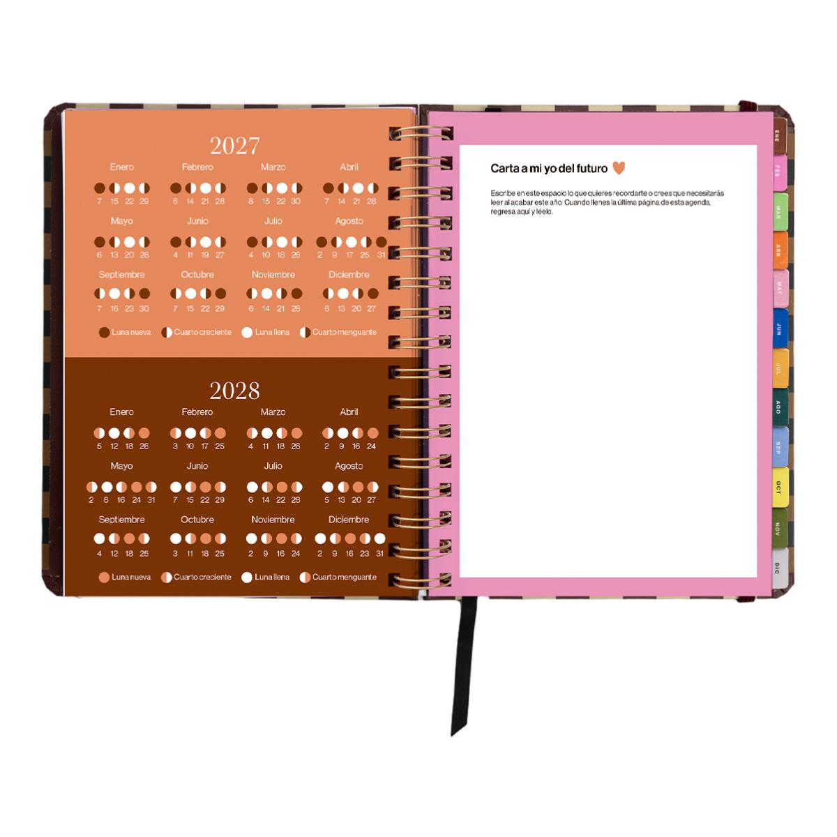 Agenda Anual 12 Meses 2027 168x220 mm Vista Semanal Universo UO Espanhol - Preto Multicolor-6