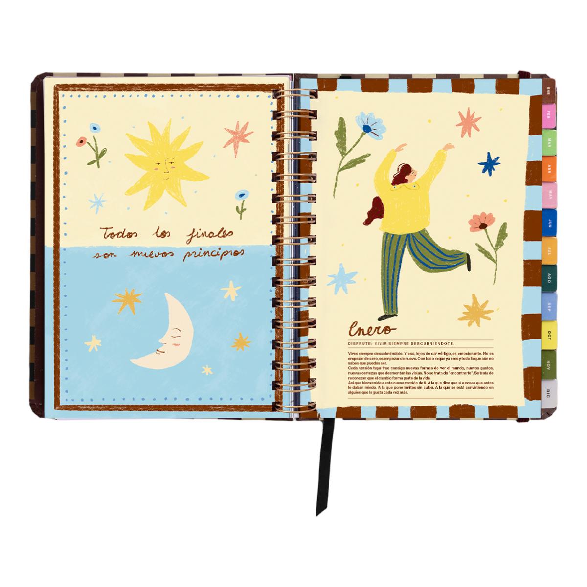 Agenda Anual 12 Meses 2027 168x220 mm Vista Semanal Universo UO Espanhol - Preto Multicolor-11