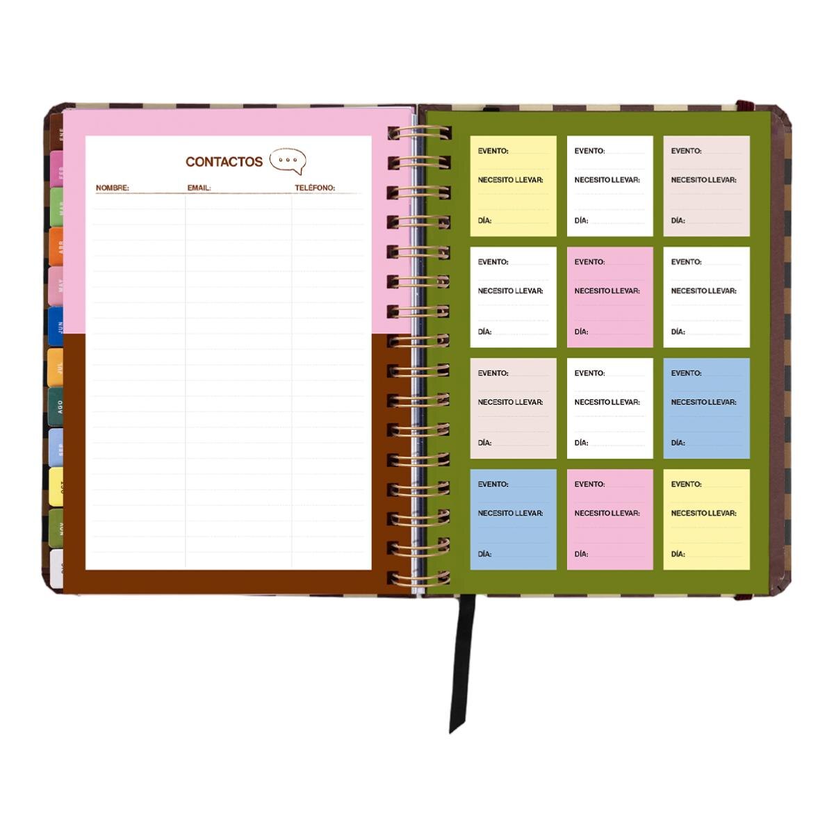 Agenda Anual 12 Meses 2027 168x220 mm Vista Semanal Universo UO Espanhol - Preto Multicolor-18
