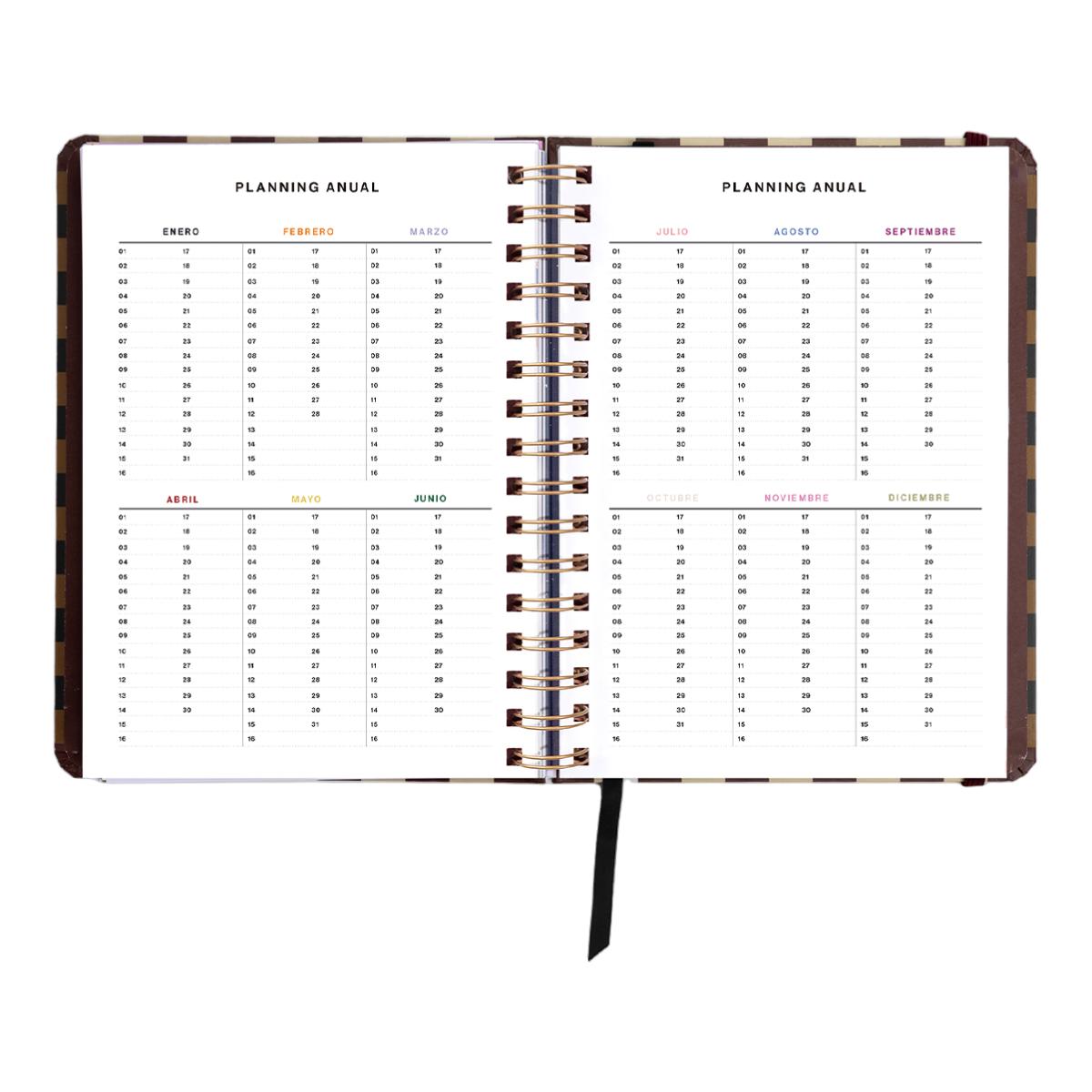 Agenda Anual 12 Meses 2027 168x220 mm 1 Dia por Página Universo UO Espanhol - Preto Multicolor-5