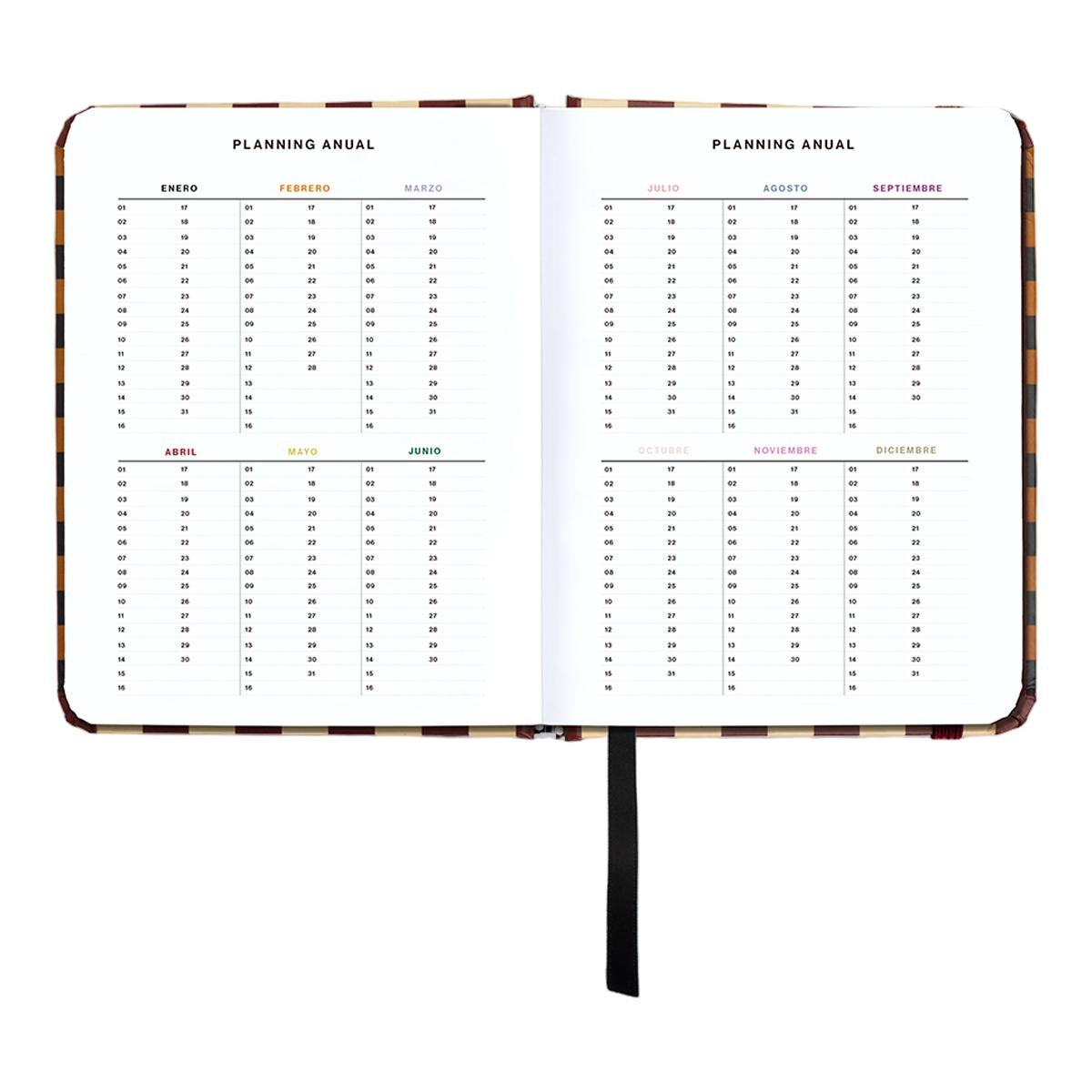 Agenda Anual 12 Meses 2027 128x154 mm Mini Vista Semanal Universo UO Espanhol - Preto Multicolor-6