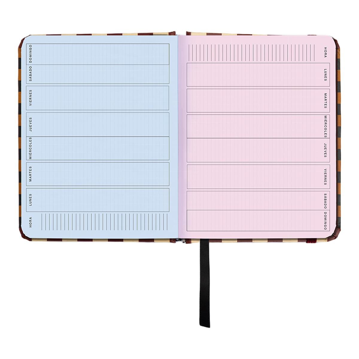 Agenda Anual 12 Meses 2027 128x154 mm Mini Vista Semanal Universo UO Espanhol - Preto Multicolor-8