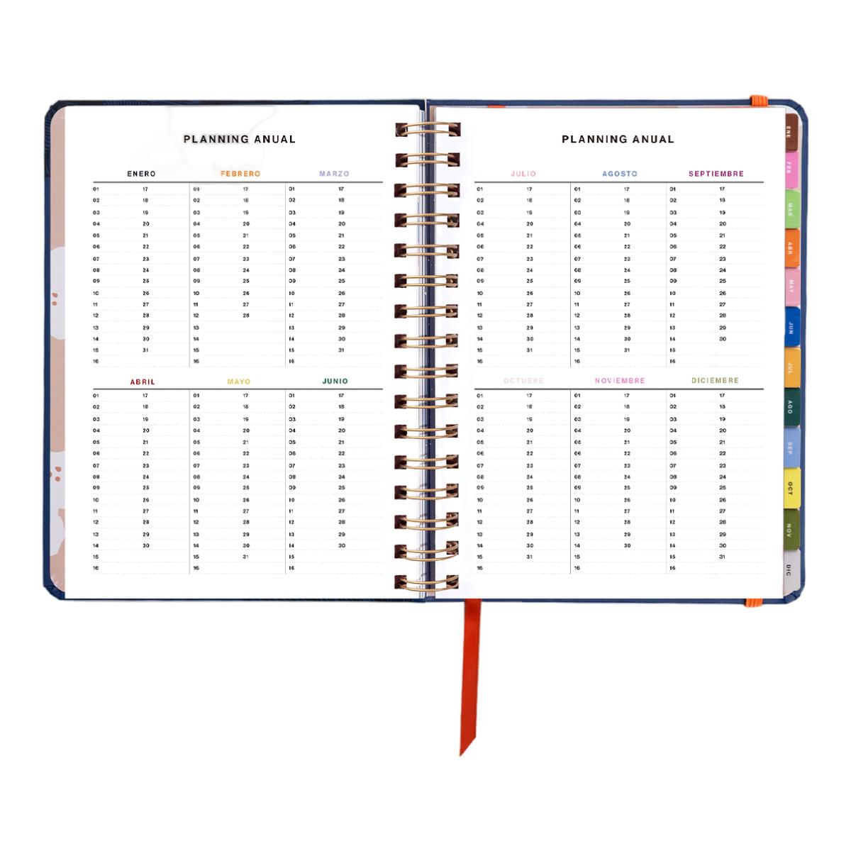 Agenda Anual 12 Meses 2027 168x220 mm Vista Semanal Kyoto UO Espanhol Multicolor-5