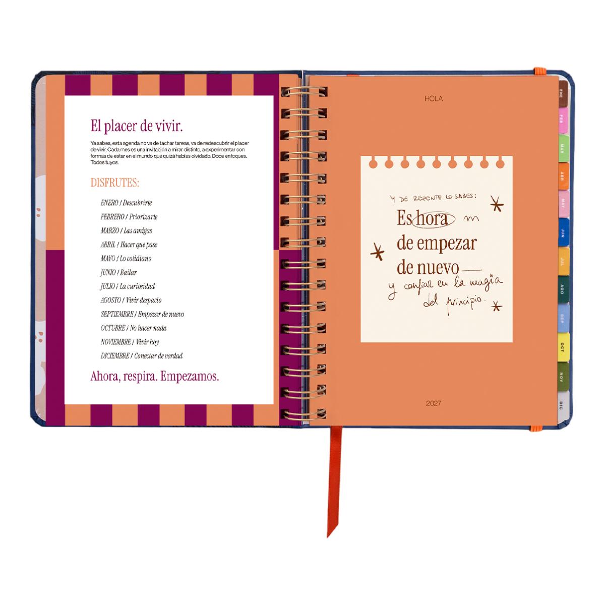 Agenda Anual 12 Meses 2027 168x220 mm Vista Semanal Kyoto UO Espanhol Multicolor-10