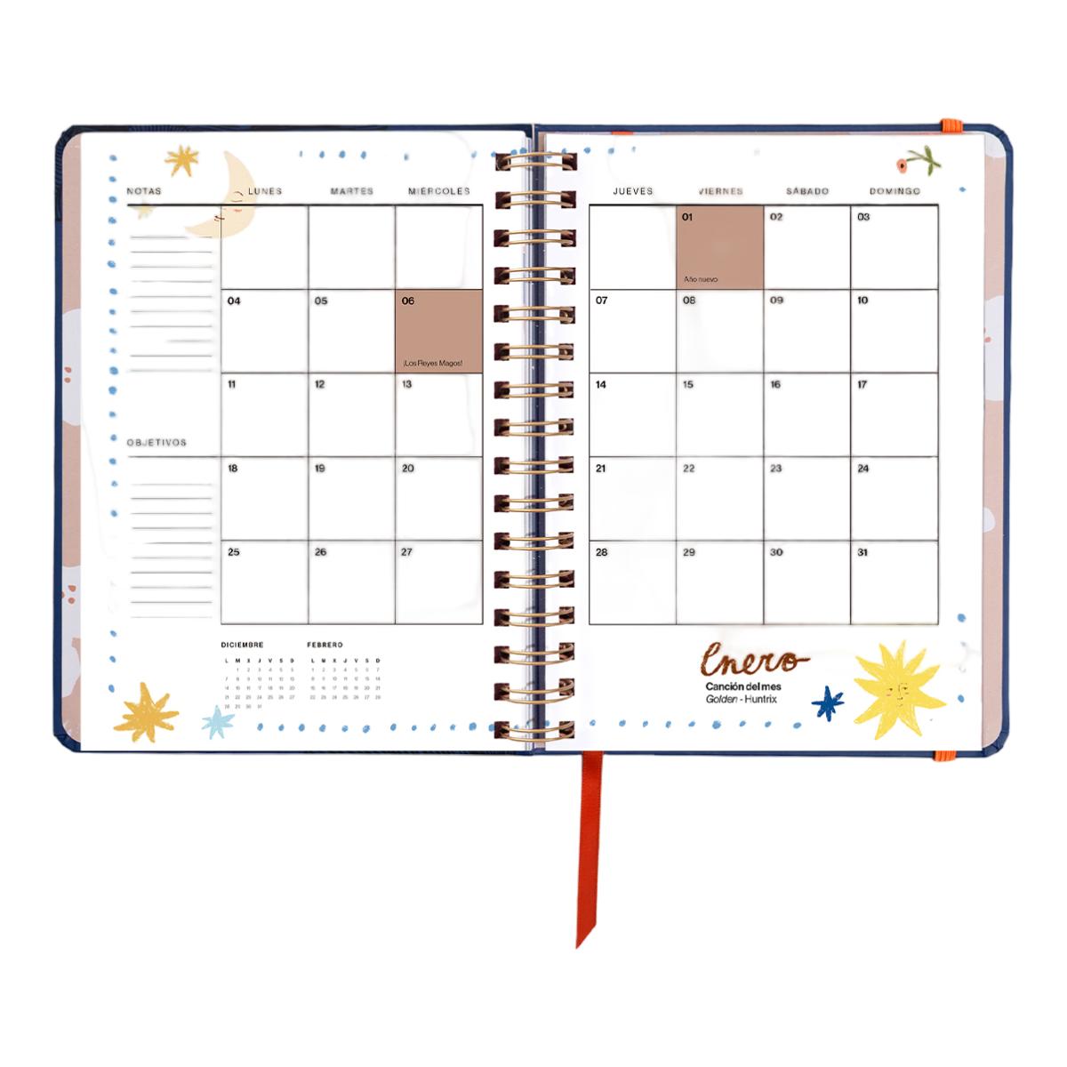 Agenda Anual 12 Meses 2027 168x220 mm 1 Dia por Página Kyoto UO Espanhol Multicolor-12
