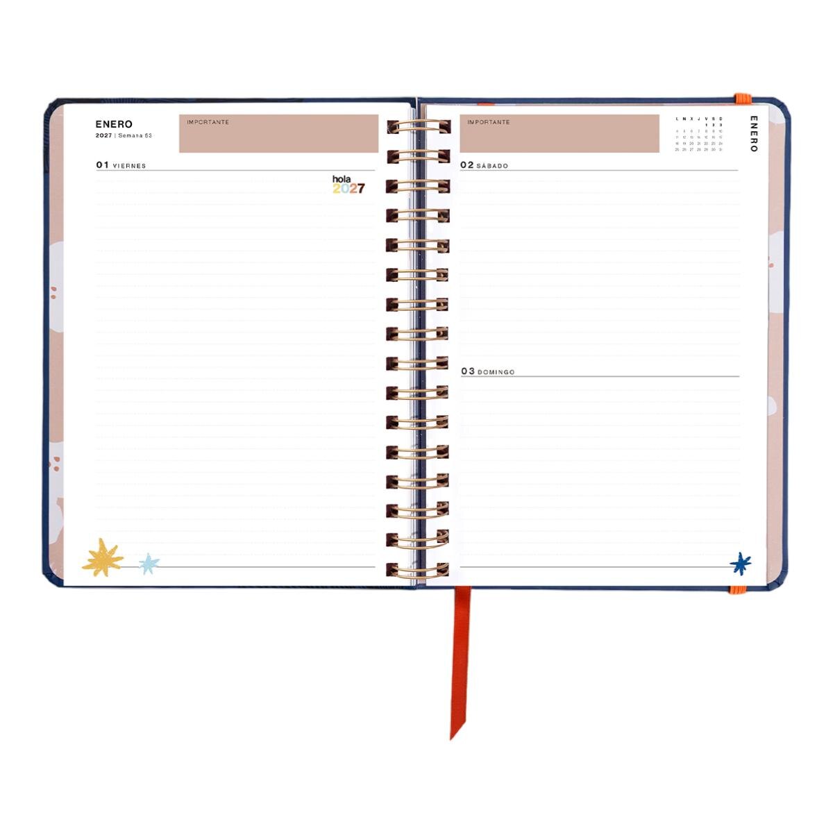 Agenda Anual 12 Meses 2027 168x220 mm 1 Dia por Página Kyoto UO Espanhol Multicolor-13