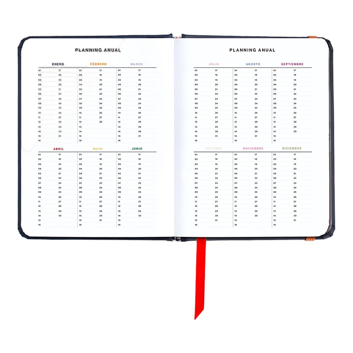 Agenda Anual 12 Meses 2027 128x154 mm Mini Vista Semanal Kyoto UO Espanhol Multicolor-6
