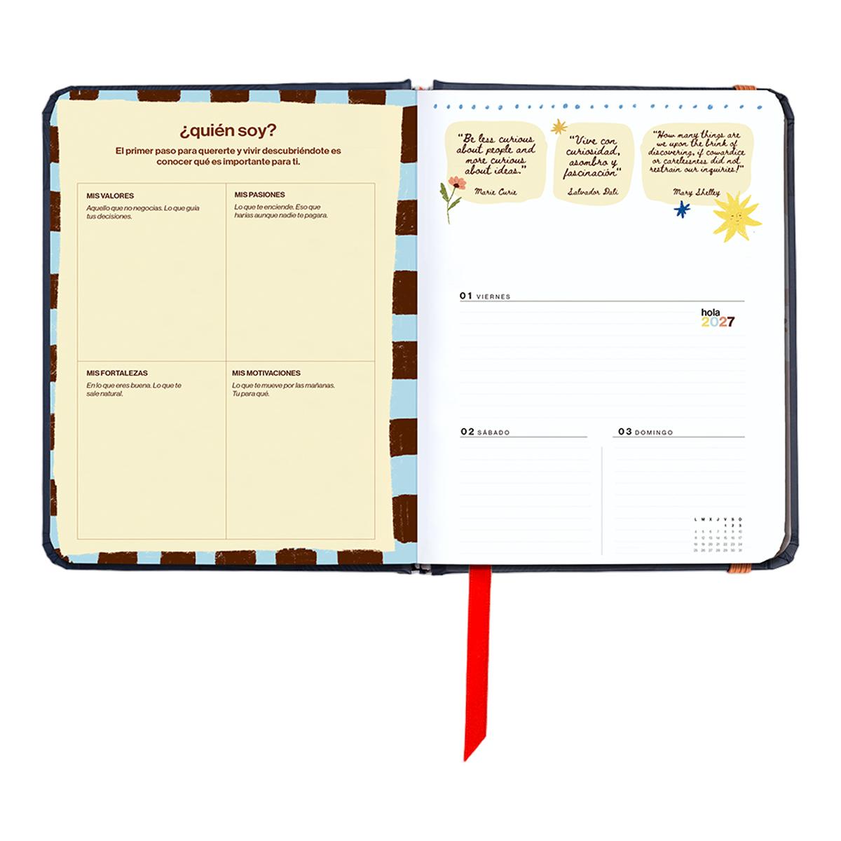 Agenda Anual 12 Meses 2027 128x154 mm Mini Vista Semanal Kyoto UO Espanhol Multicolor-14