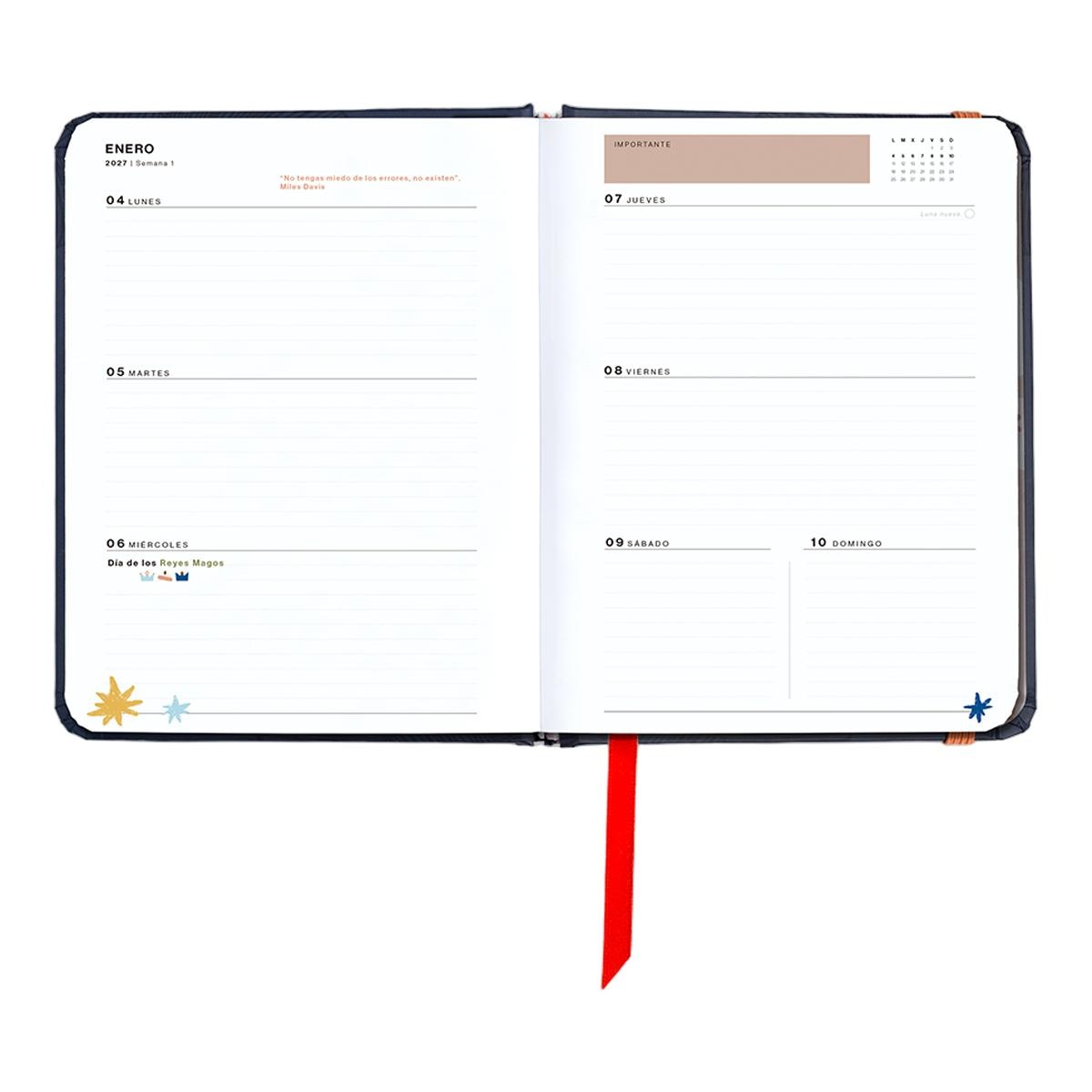 Agenda Anual 12 Meses 2027 128x154 mm Mini Vista Semanal Kyoto UO Espanhol Multicolor-15