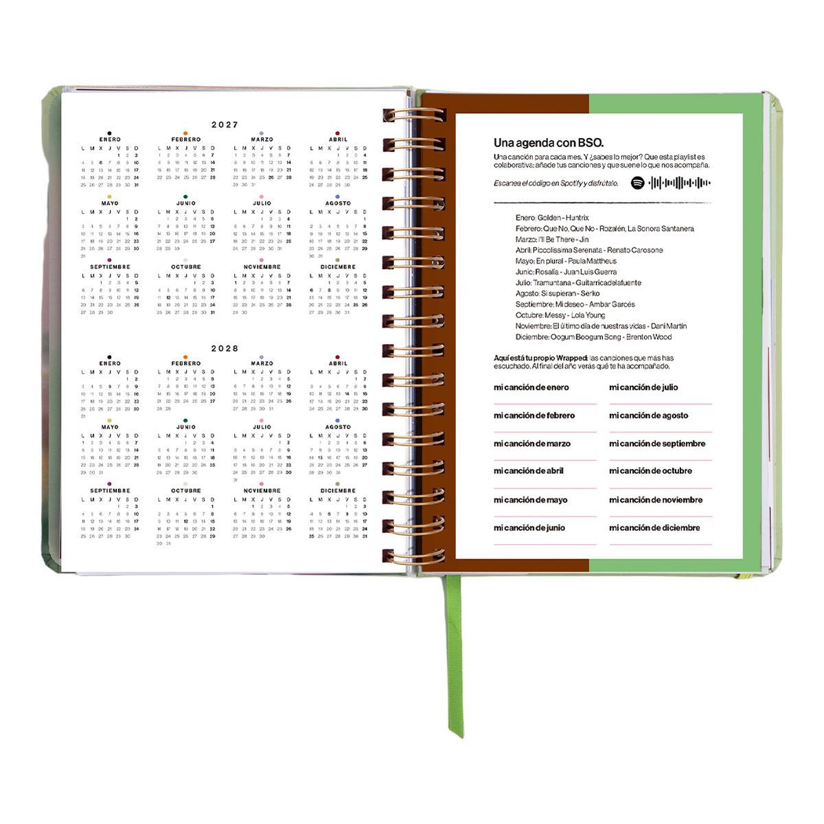 Agenda Anual 12 Meses 2027 168x220 mm 1 Dia por Página Bloom UO Espanhol Multicolor-4