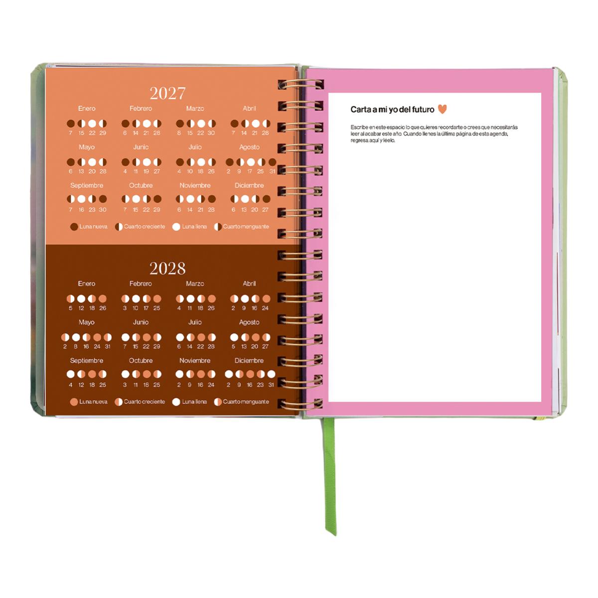 Agenda Anual 12 Meses 2027 168x220 mm 1 Dia por Página Bloom UO Espanhol Multicolor-6