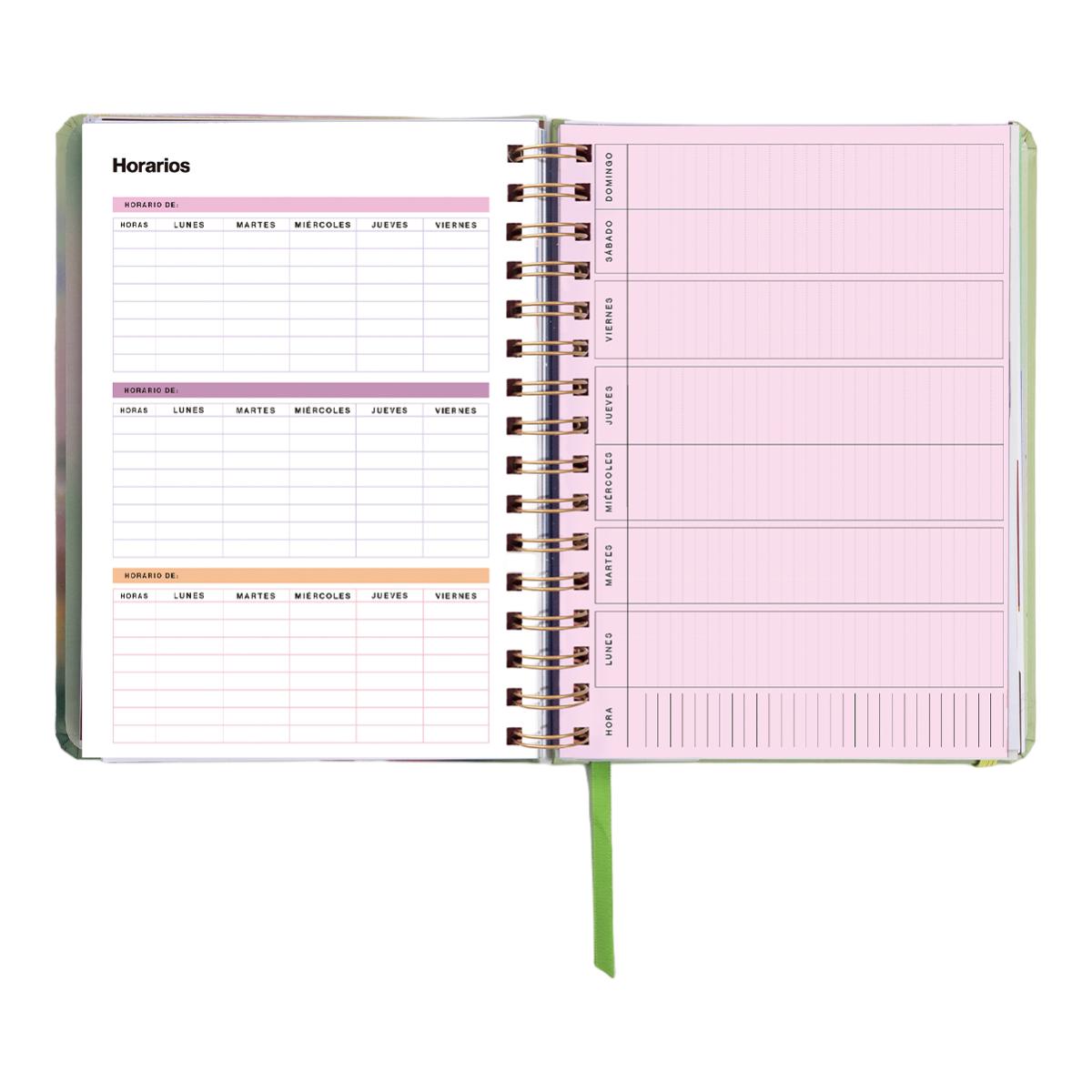 Agenda Anual 12 Meses 2027 168x220 mm 1 Dia por Página Bloom UO Espanhol Multicolor-7