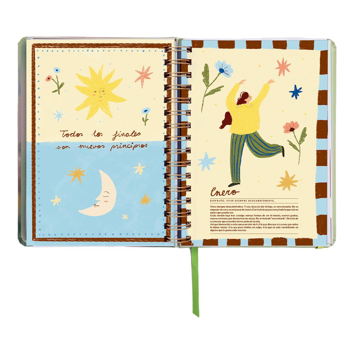 Agenda Anual 12 Meses 2027 168x220 mm 1 Dia por Página Bloom UO Espanhol Multicolor-11